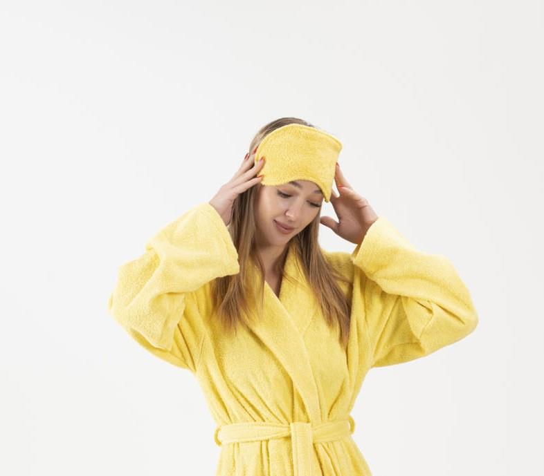 CottonVerse 2'li Havlu Göz Bandı – %100 Pamuk ve Süper Emici Sarı - Ender Home