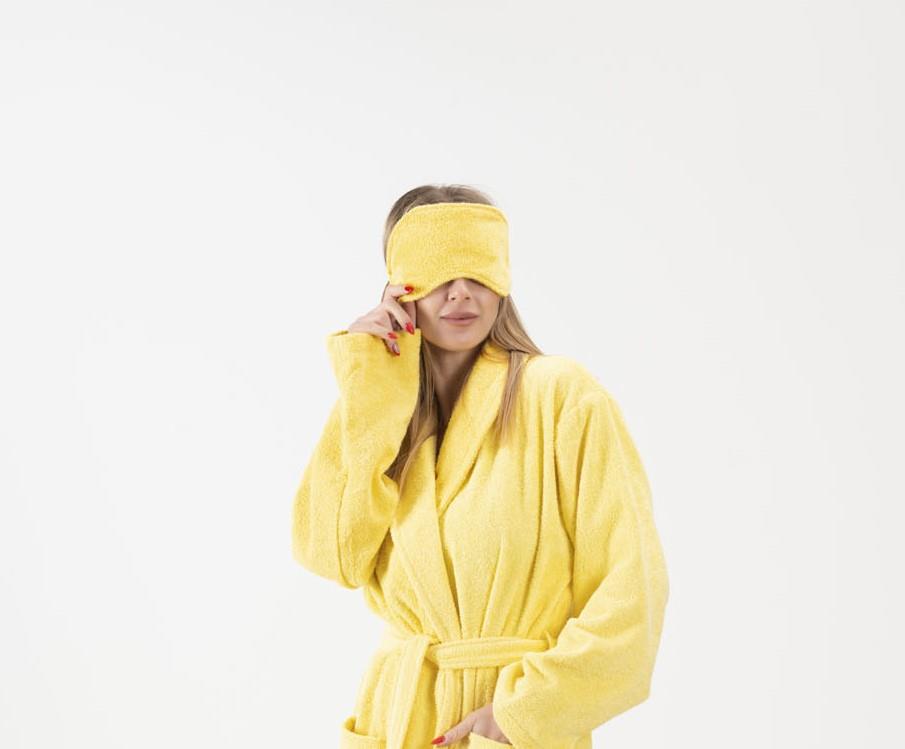 CottonVerse 2'li Havlu Göz Bandı – %100 Pamuk ve Süper Emici Sarı - Ender Home