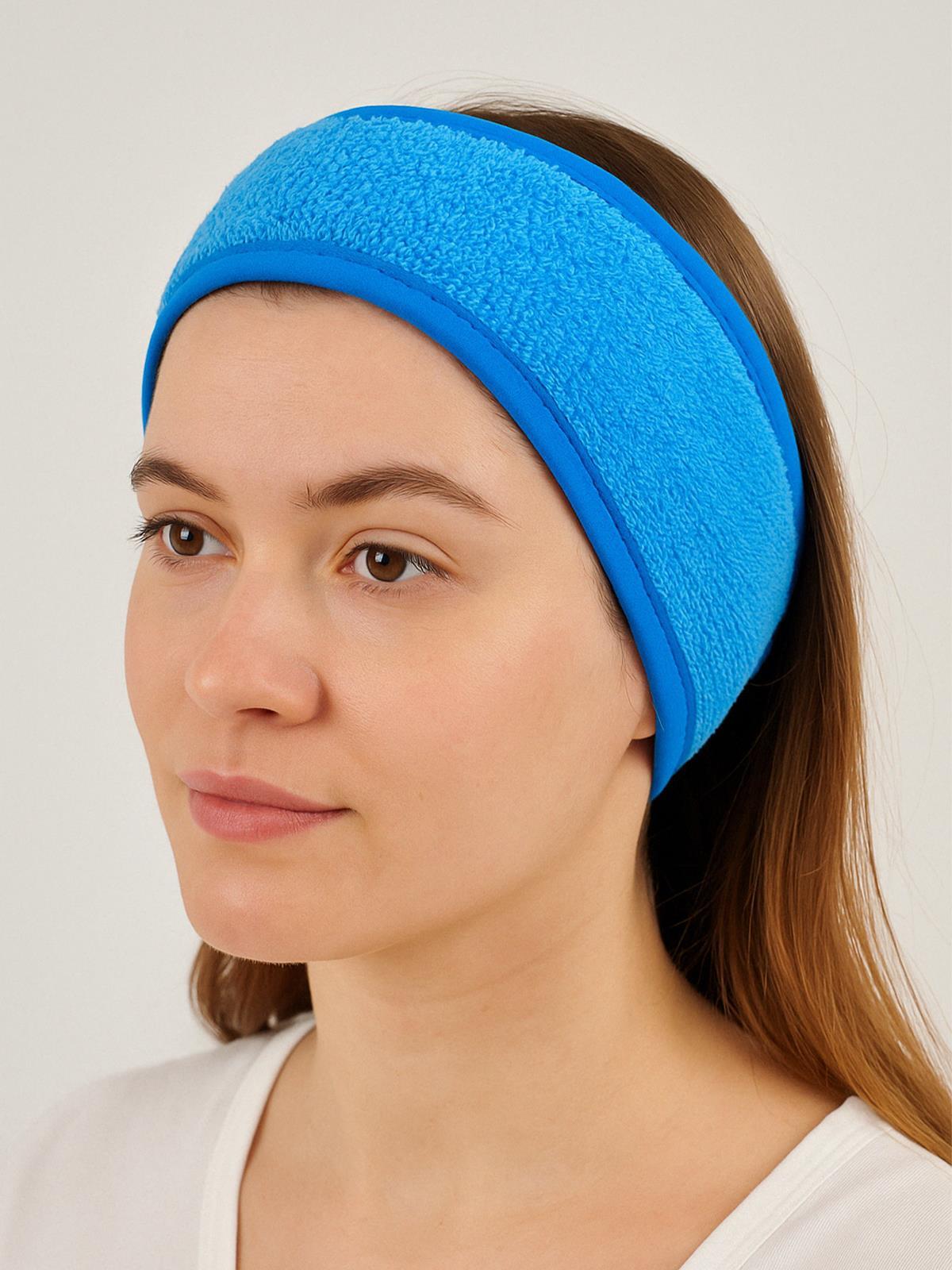 CottonVerse 3'lü Bornoz Seti - %100 Pamuk Bornoz , Saç Bonesi , Saç Bandı Unısex Mavi - Ender Home