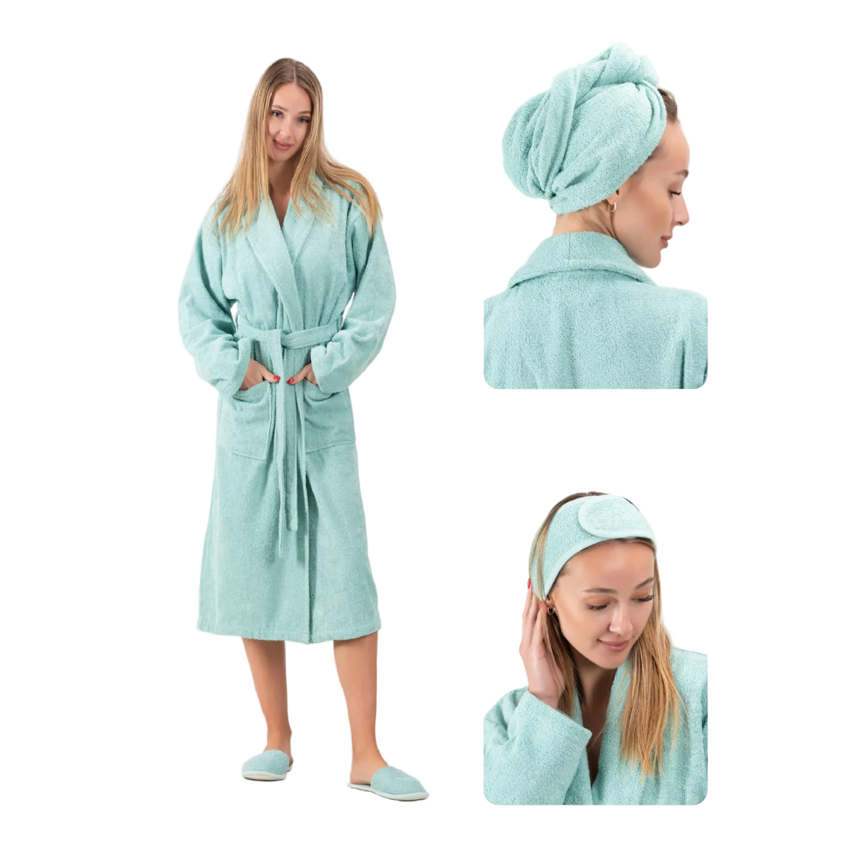 CottonVerse 3'lü Bornoz Seti