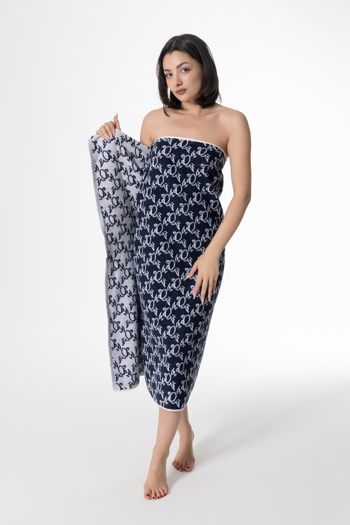 CottonVerse Banyo & Plaj Havlusu – %100 Pamuk, 100x150 Cm Lacivert - Ender Home