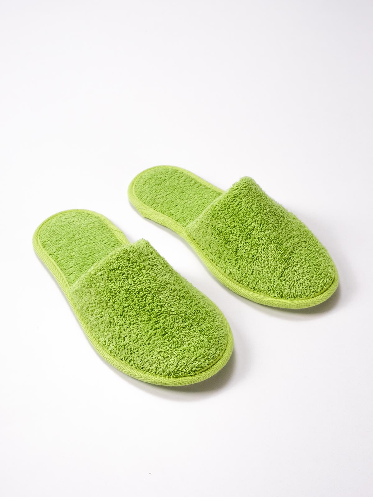 CottonVerse Banyo Ve Ev Terliği – %100 Pamuk Havlu Kaymaz İnce Taban , Yüksek Su Emicilik Yeşil - Ender Home