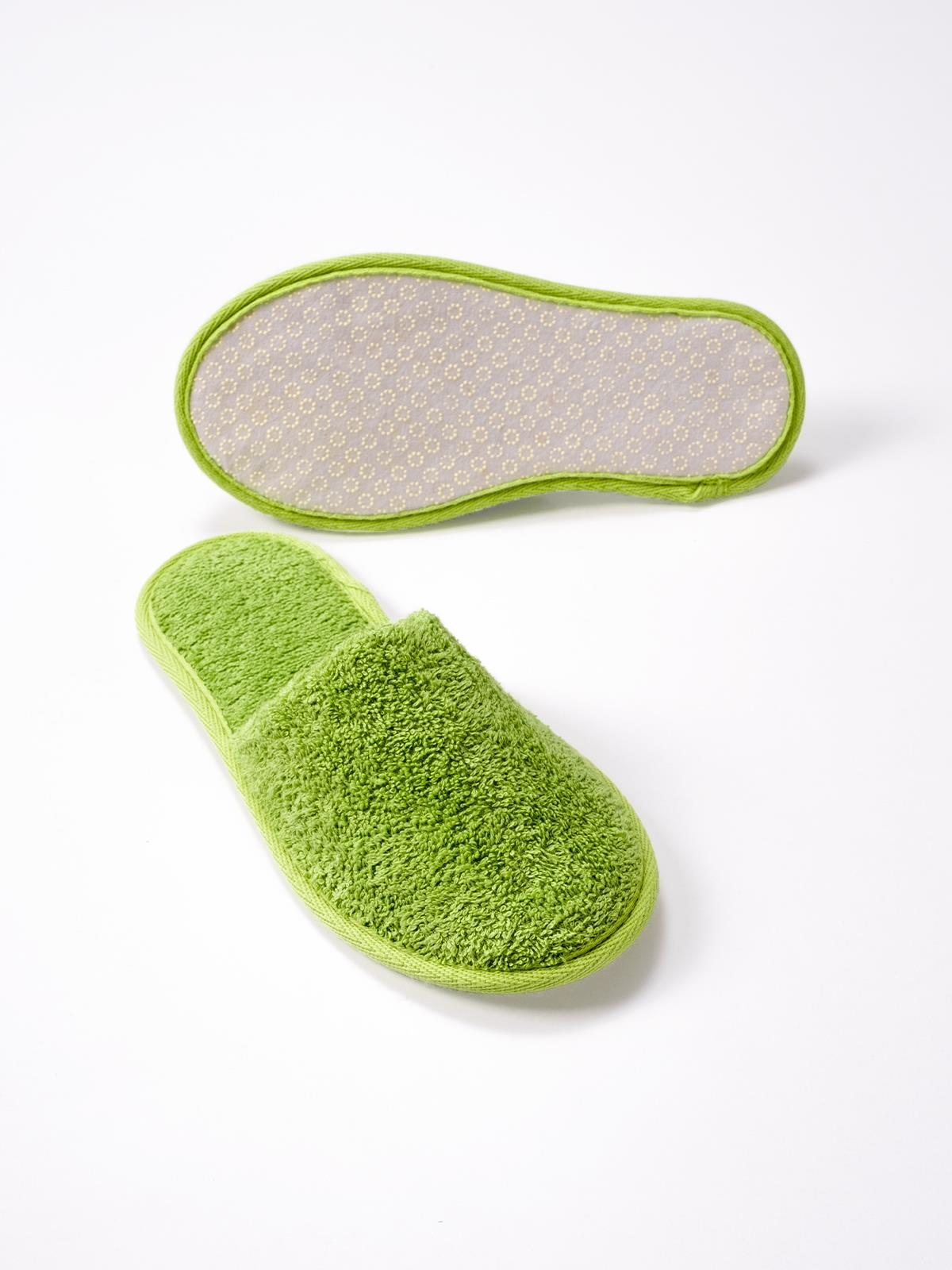 CottonVerse Banyo Ve Ev Terliği – %100 Pamuk Havlu Kaymaz İnce Taban , Yüksek Su Emicilik Yeşil - Ender Home