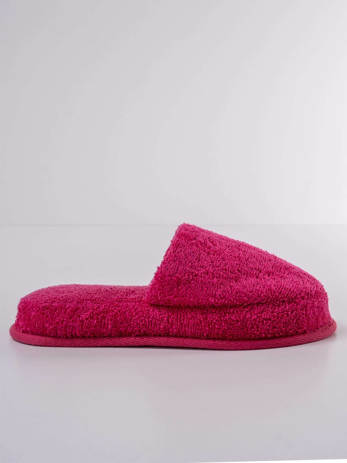 CottonVerse Banyo Ve Ev Terliği – %100 Pamuk Havlu Kaymaz Kalın Taban , Yüksek Su Emicilik Fuşya - Ender Home