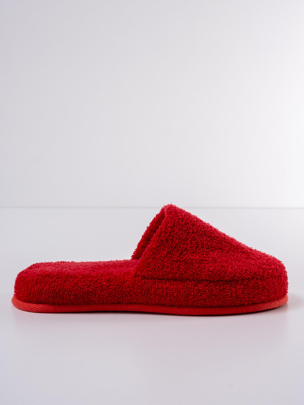 CottonVerse Banyo Ve Ev Terliği – %100 Pamuk Havlu Kaymaz Kalın Taban , Yüksek Su Emicilik Kırmızı - Ender Home