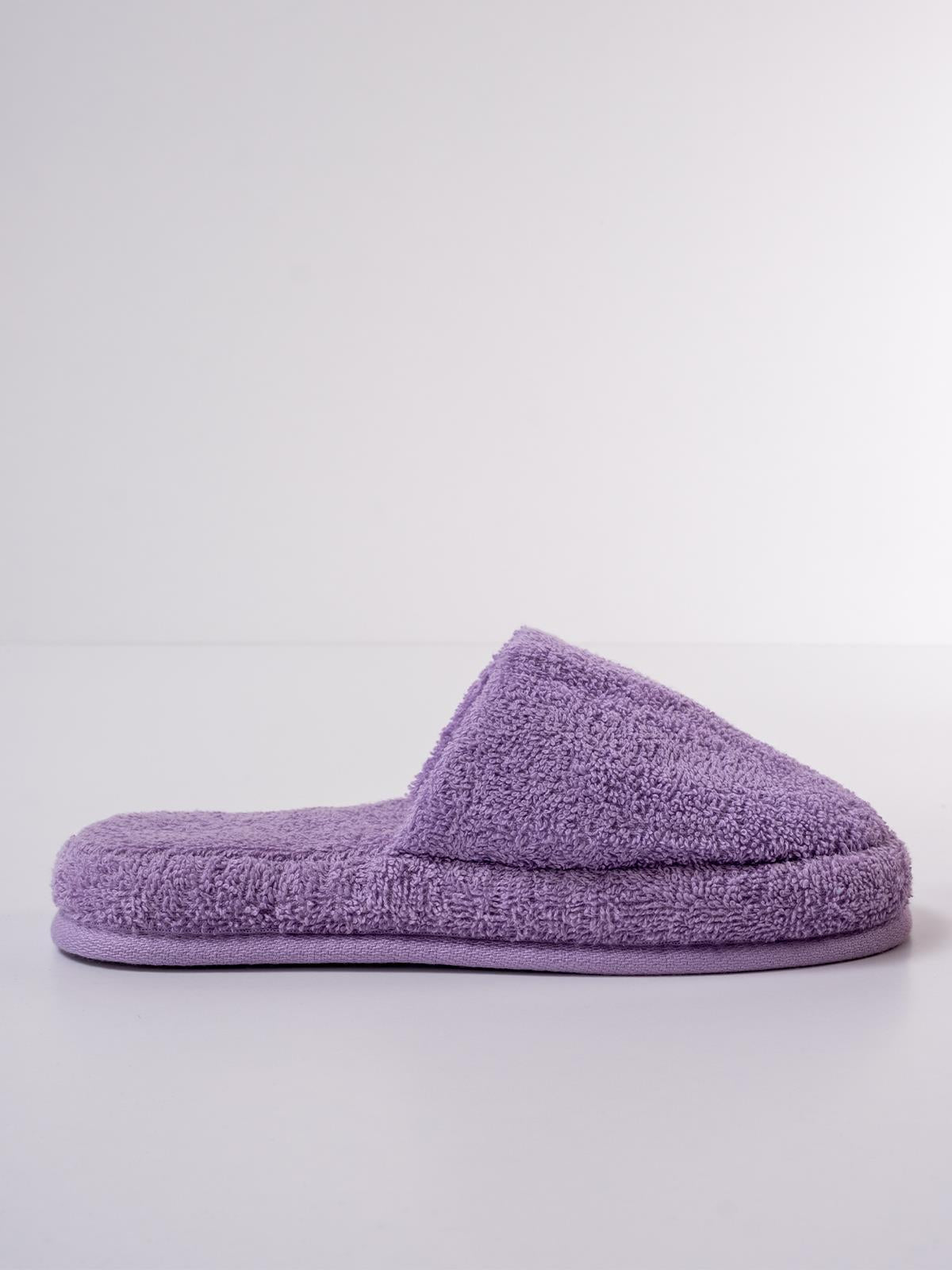 CottonVerse Banyo Ve Ev Terliği – %100 Pamuk Havlu Kaymaz Kalın Taban , Yüksek Su Emicilik Lila - Ender Home