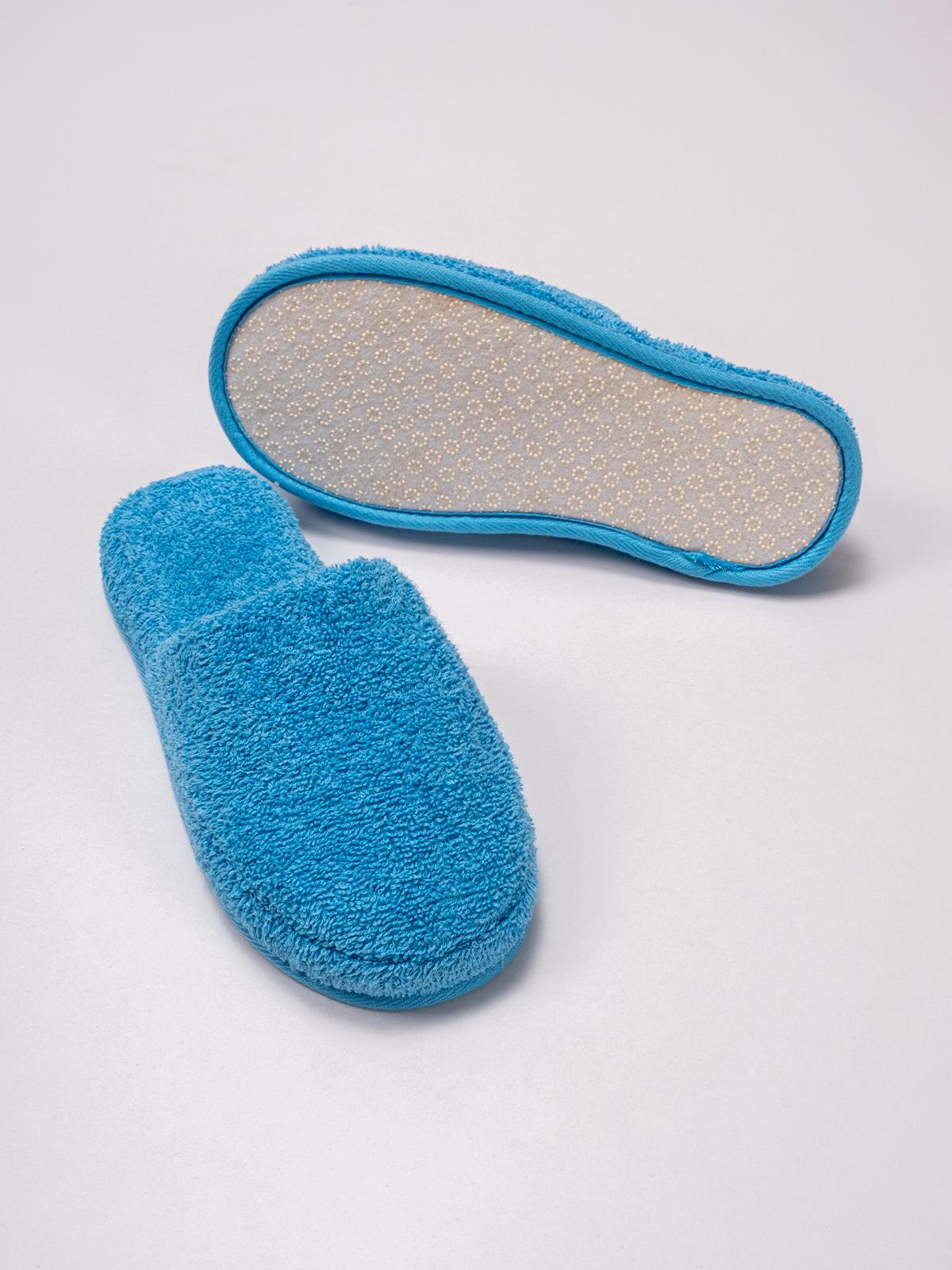 CottonVerse Banyo Ve Ev Terliği – %100 Pamuk Havlu Kaymaz Kalın Taban , Yüksek Su Emicilik Mavi - Ender Home