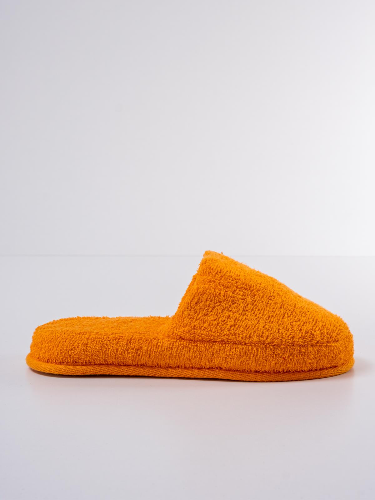 CottonVerse Banyo Ve Ev Terliği – %100 Pamuk Havlu Kaymaz Kalın Taban , Yüksek Su Emicilik Oranj - Ender Home