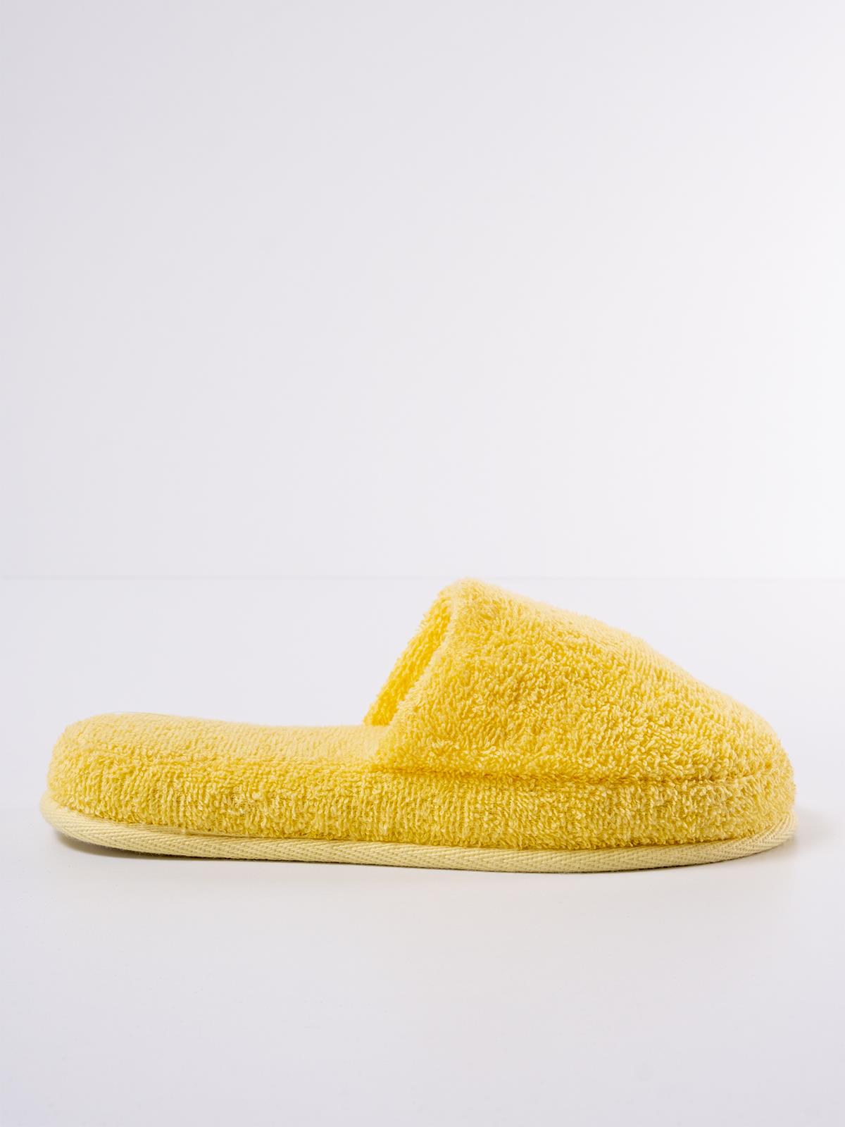 CottonVerse Banyo Ve Ev Terliği – %100 Pamuk Havlu Kaymaz Kalın Taban , Yüksek Su Emicilik Sarı - Ender Home