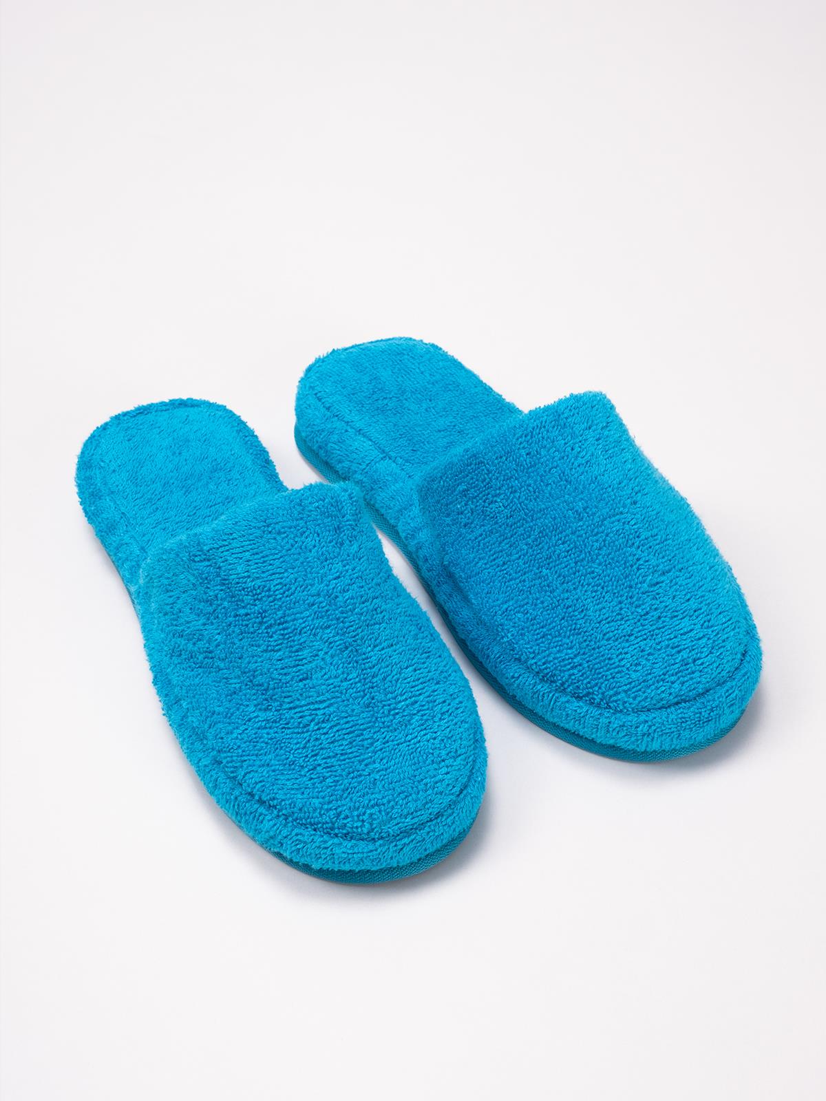 CottonVerse Banyo Ve Ev Terliği – %100 Pamuk Havlu Kaymaz Kalın Taban , Yüksek Su Emicilik Turkuaz - Ender Home