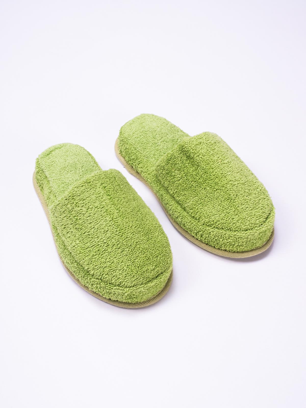 CottonVerse Banyo Ve Ev Terliği – %100 Pamuk Havlu Kaymaz Kalın Taban , Yüksek Su Emicilik Yeşil - Ender Home