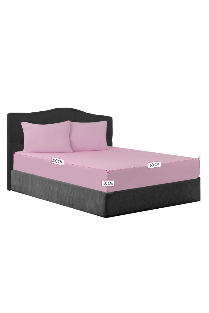 CottonVerse Çift Kişilik Çarşaf Seti – 2 Adet Yastık Kılıfı ve Çarşaf 160x200 Cm Pembe - Ender Home