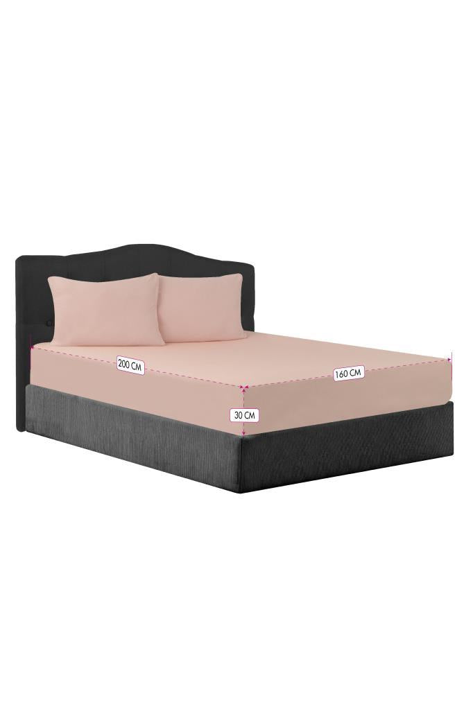 CottonVerse Çift Kişilik Çarşaf Seti – 2 Adet Yastık Kılıfı ve Çarşaf 160x200 Cm Somon - Ender Home