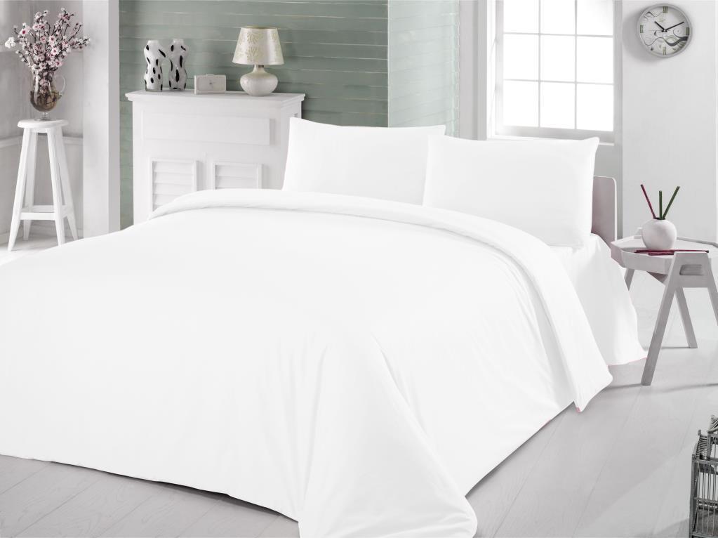 CottonVerse Çift Kişilik Ranforce Nevresim Seti - 200 x 220 cm Beyaz - Ender Home