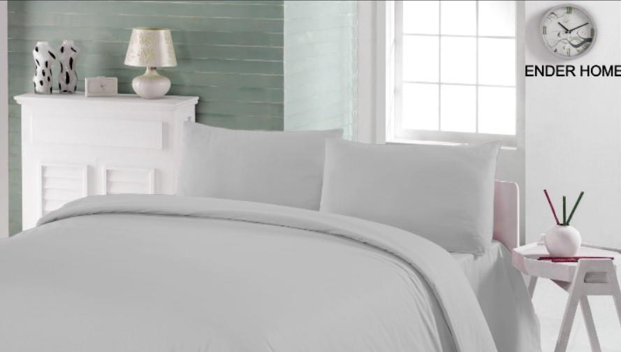 CottonVerse Çift Kişilik Ranforce Nevresim Seti - 200 x 220 cm Gri - Ender Home