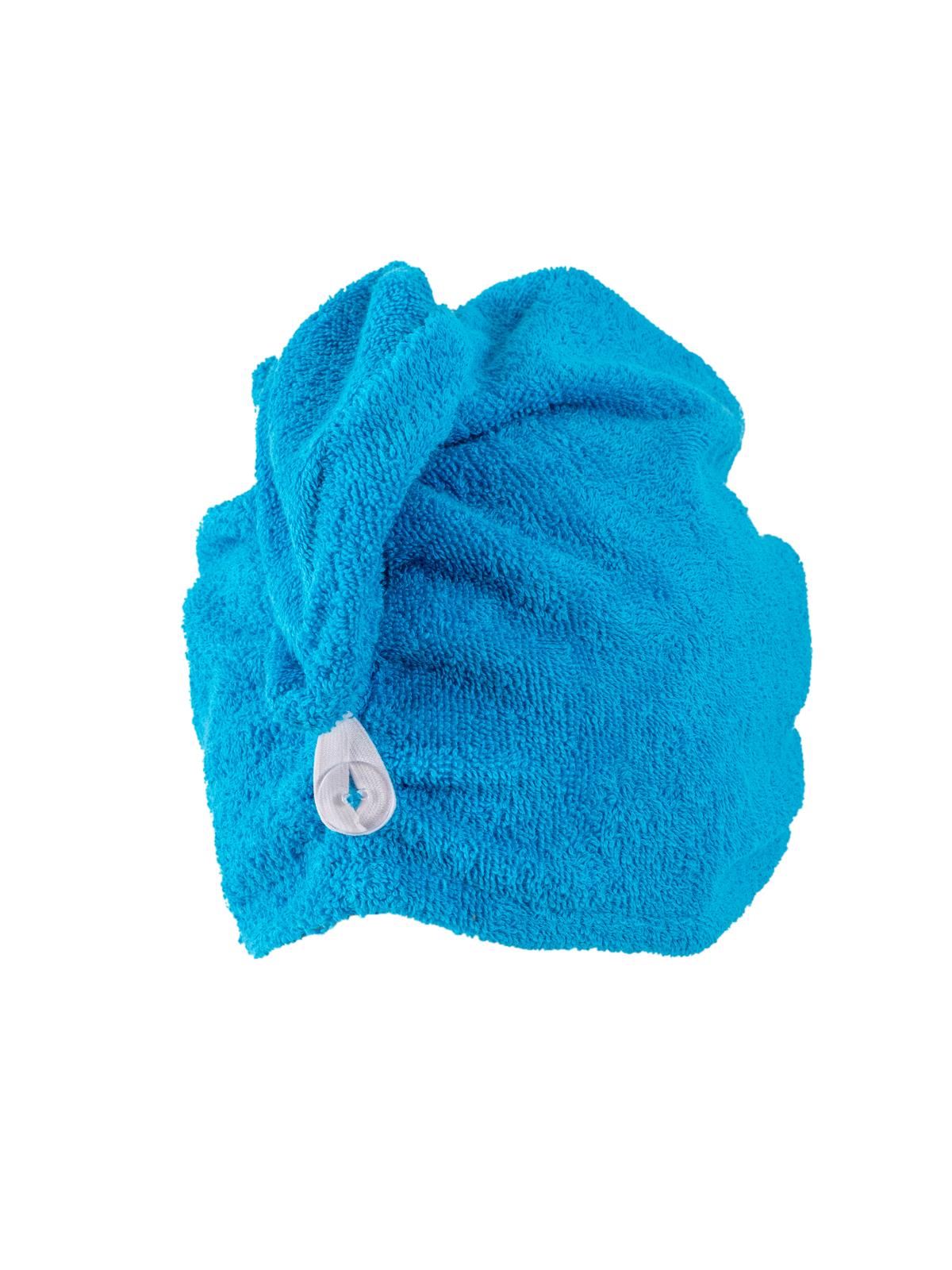 CottonVerse Düğmeli %100 Pamuk Saç Kurulama Bonesi Turkuaz - Ender Home