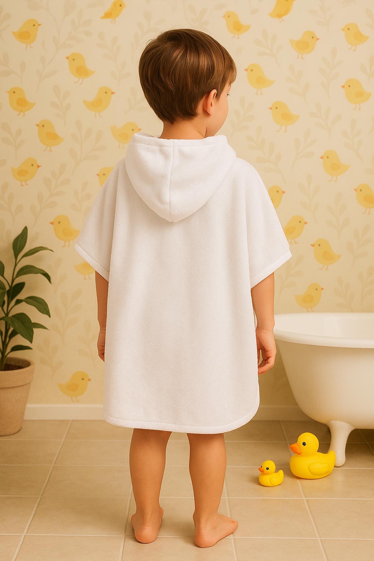 CottonVerse Havlu Panço – %100 Pamuk Kapüşonlu Beyaz - Ender Home