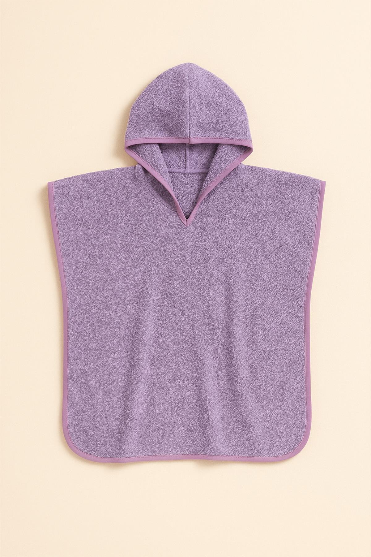 CottonVerse Havlu Panço – %100 Pamuk Kapüşonlu Lila - Ender Home