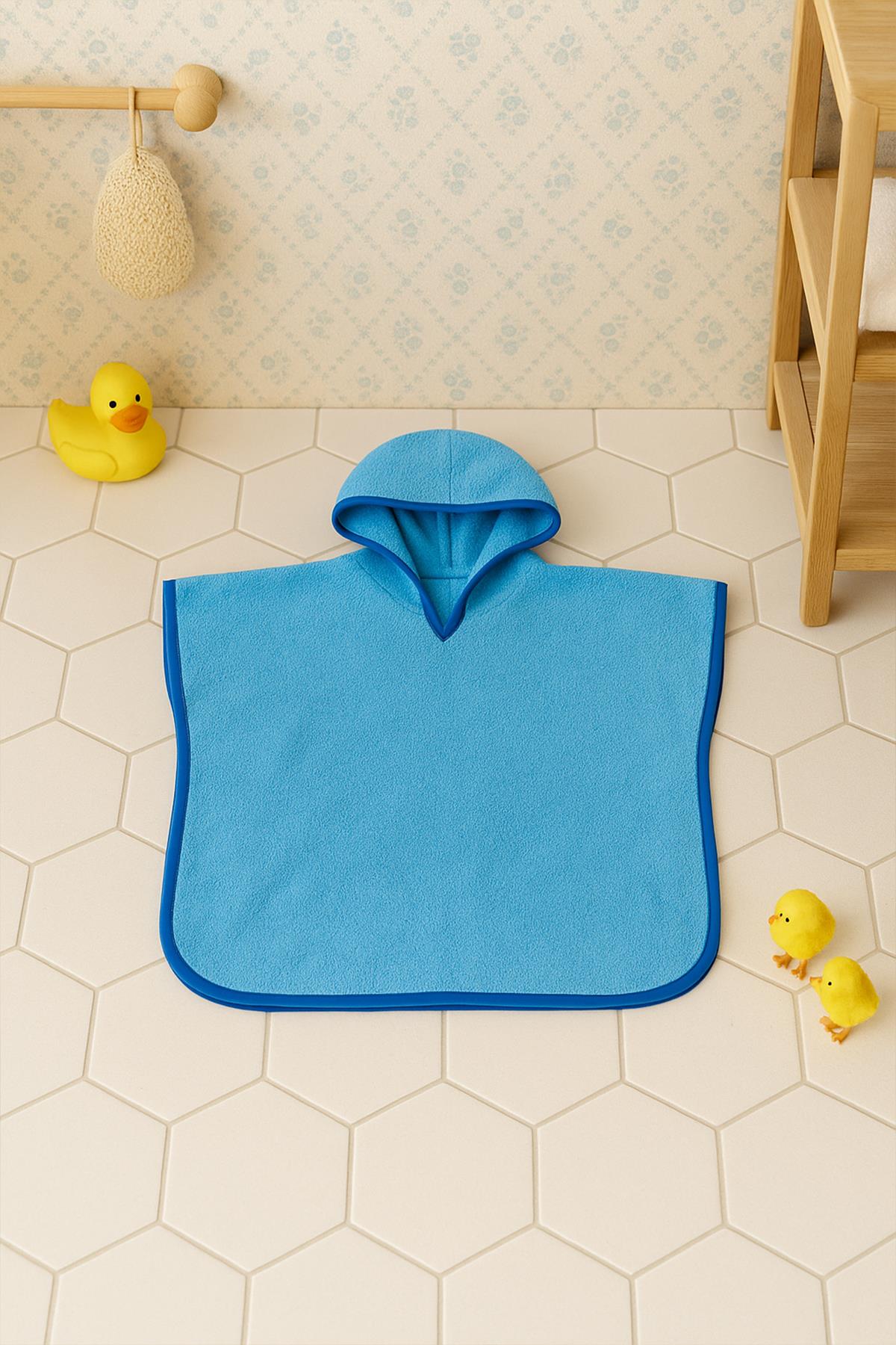 CottonVerse Havlu Panço – %100 Pamuk Kapüşonlu Mavi - Ender Home