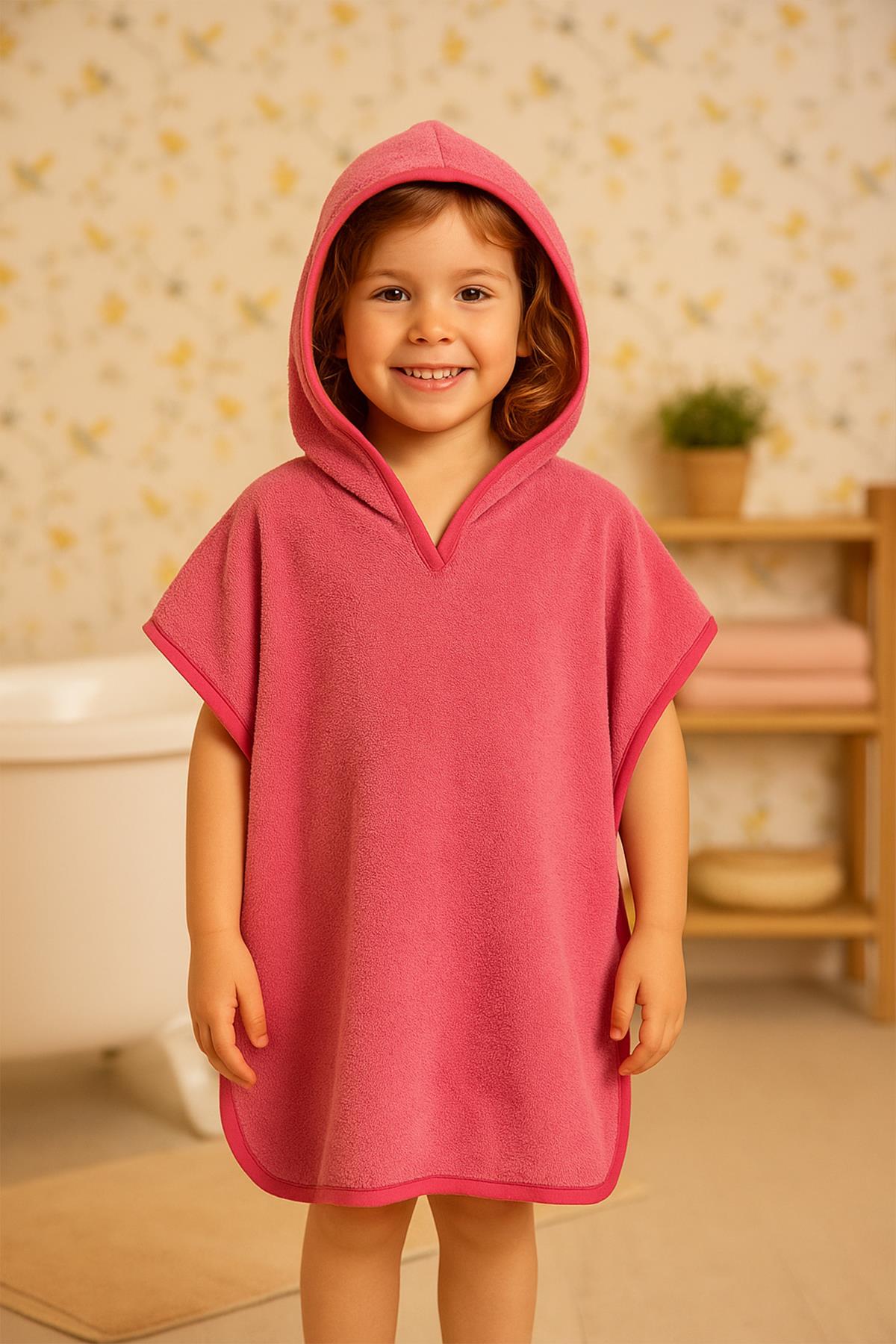 CottonVerse Havlu Panço – %100 Pamuk Kapüşonlu Pembe - Ender Home