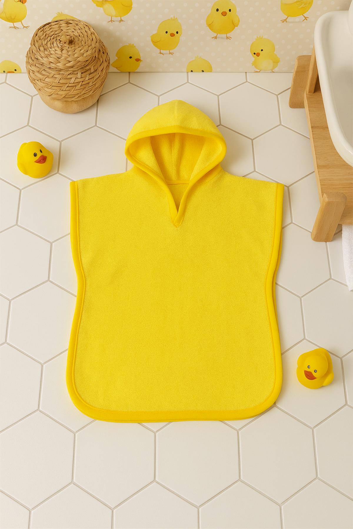 CottonVerse Havlu Panço – %100 Pamuk Kapüşonlu Sarı - Ender Home