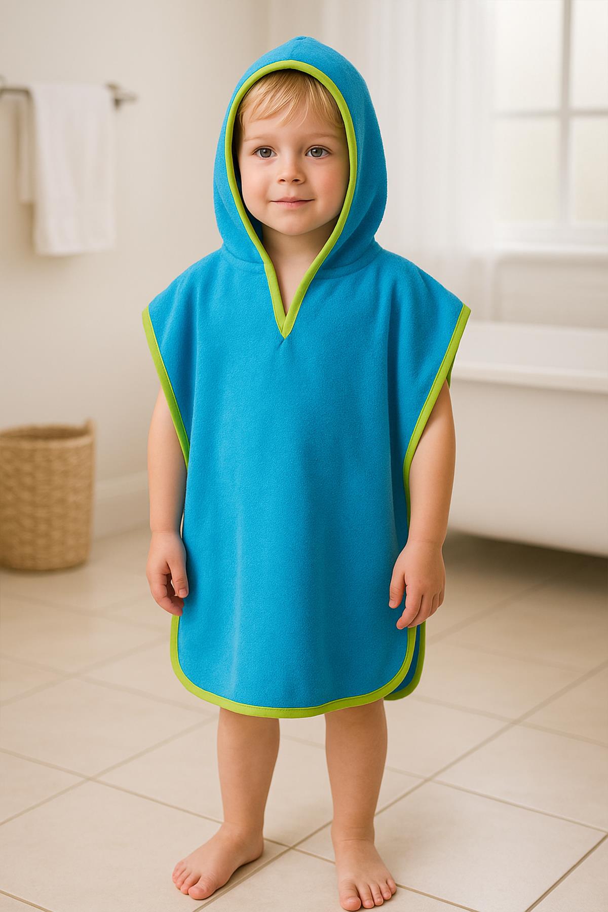CottonVerse Havlu Panço – %100 Pamuk Kapüşonlu Turkuaz - Ender Home