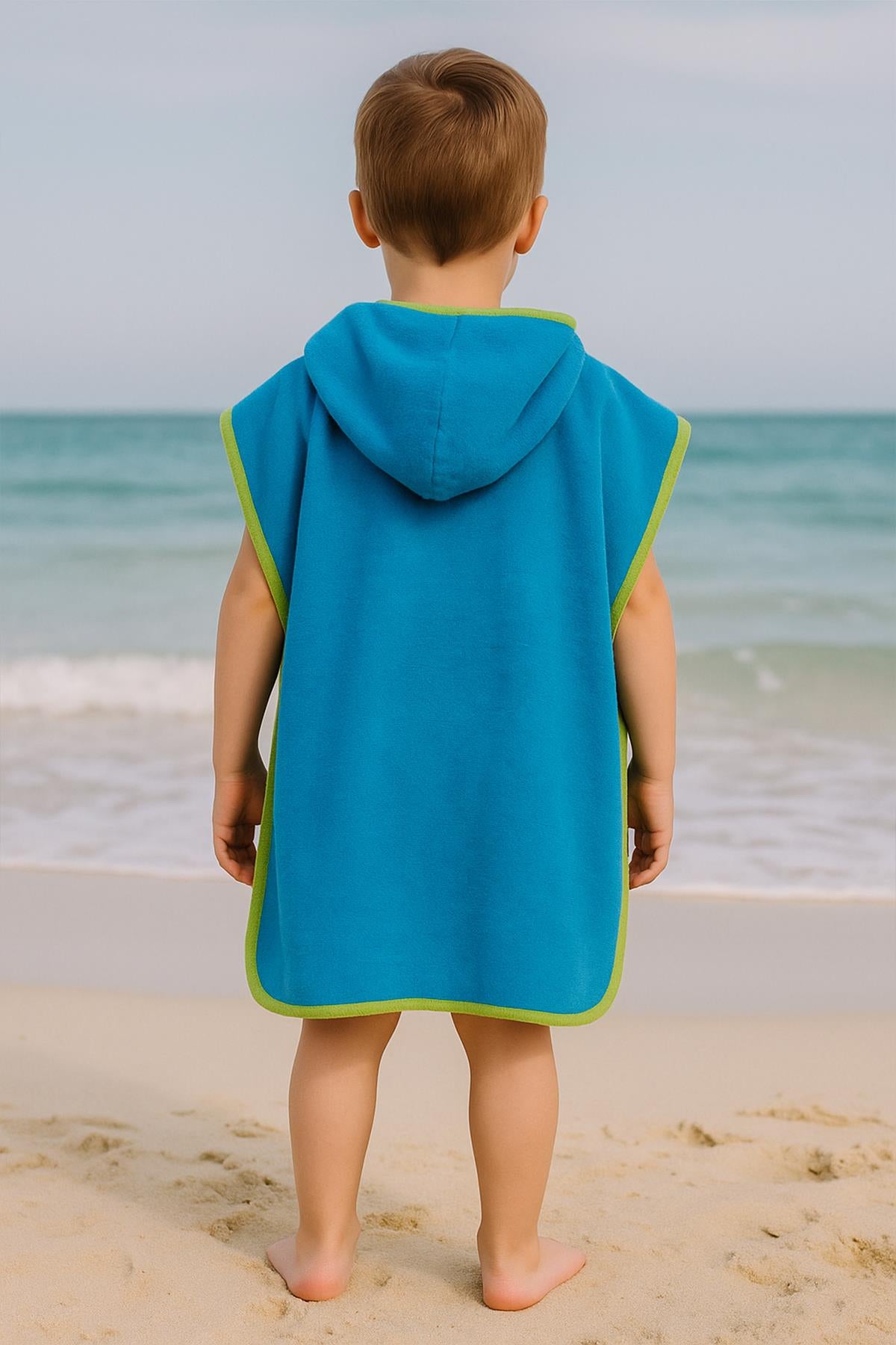 CottonVerse Havlu Panço – %100 Pamuk Kapüşonlu Turkuaz - Ender Home