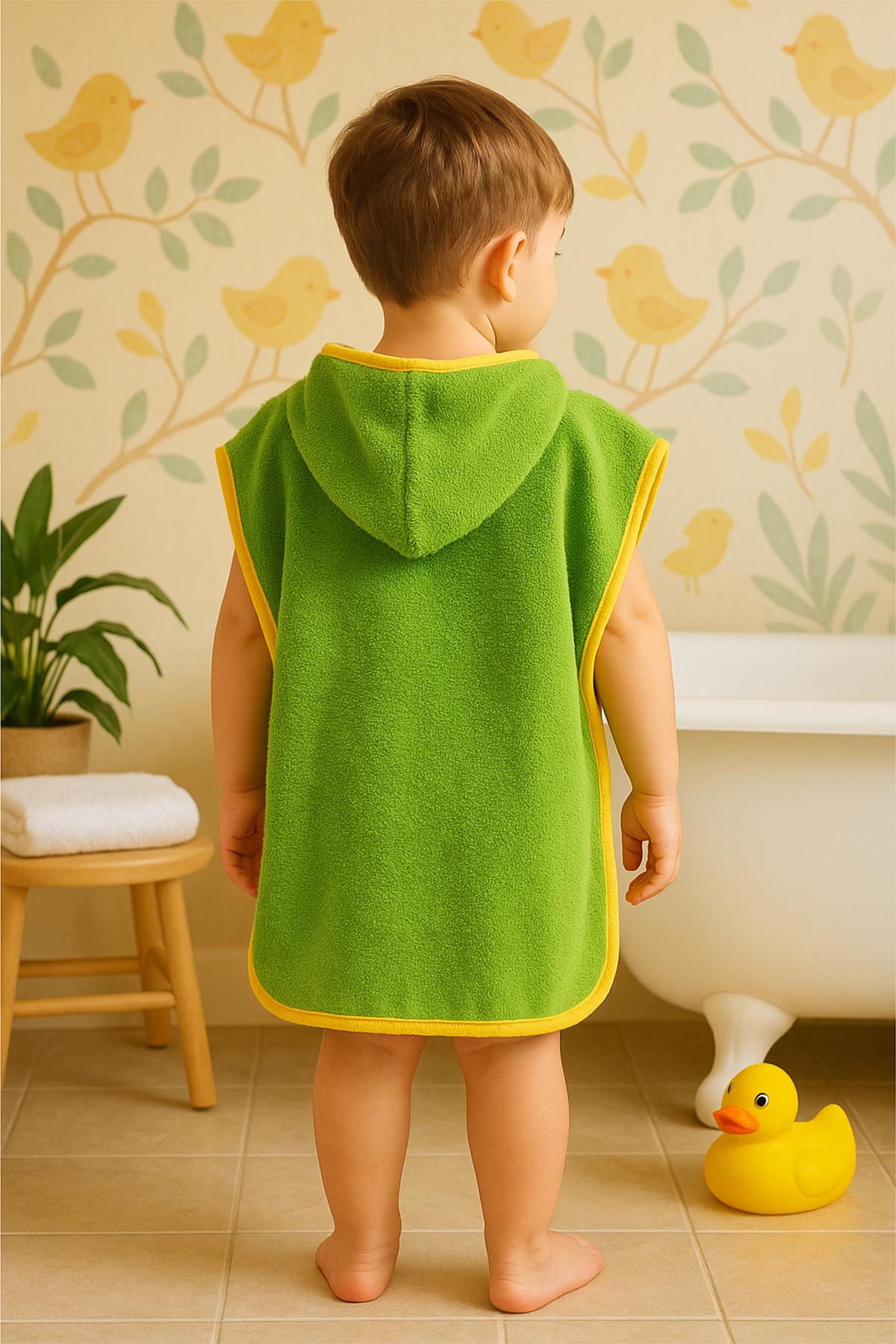 CottonVerse Havlu Panço – %100 Pamuk Kapüşonlu Yeşil - Ender Home