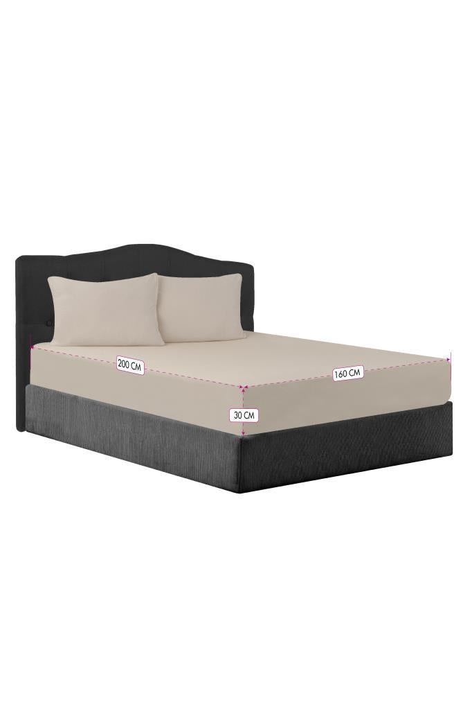 CottonVerse Lastikli Çarşaf – %100 Pamuklu 160x200 Cm Bej - Ender Home