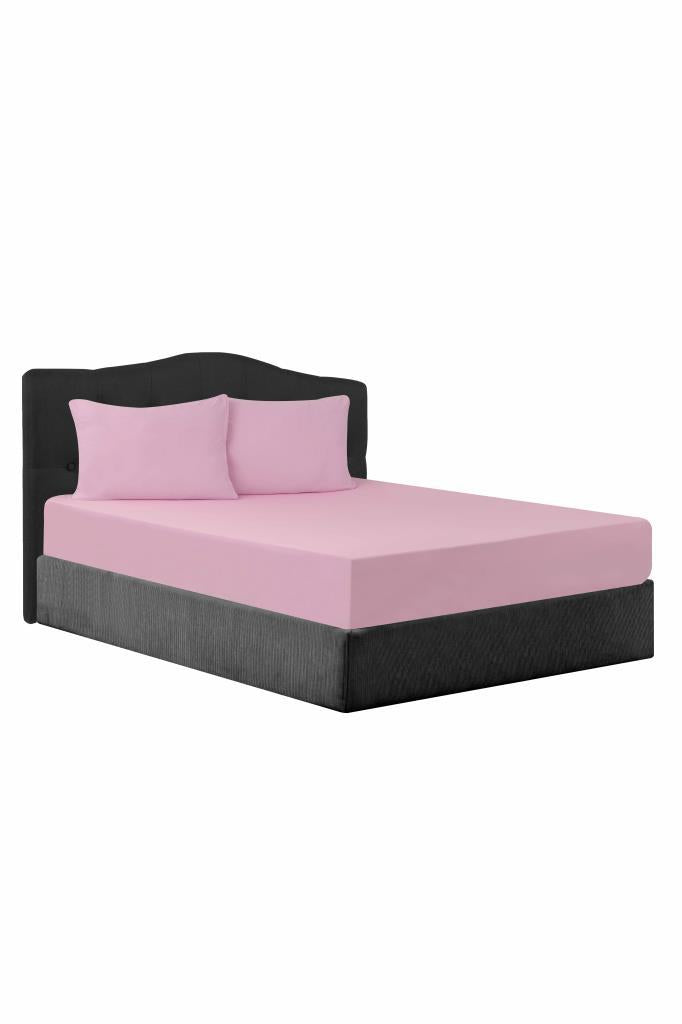 CottonVerse Lastikli Çarşaf – %100 Pamuklu 160x200 Cm Pembe - Ender Home