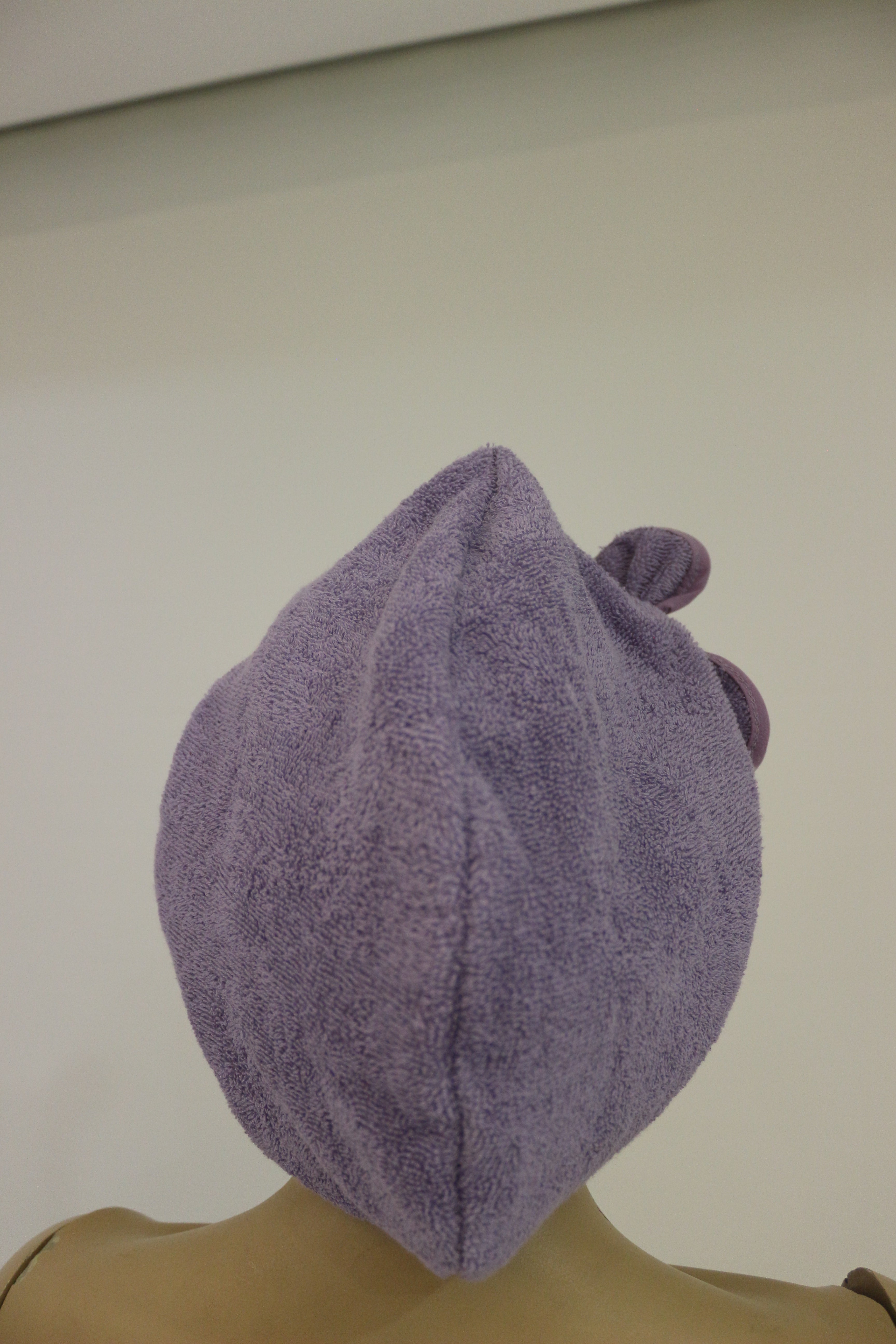 CottonVerse Saç Kurulama Bonesi – %100 Pamuk , Fiyonklu Lila - Ender Home