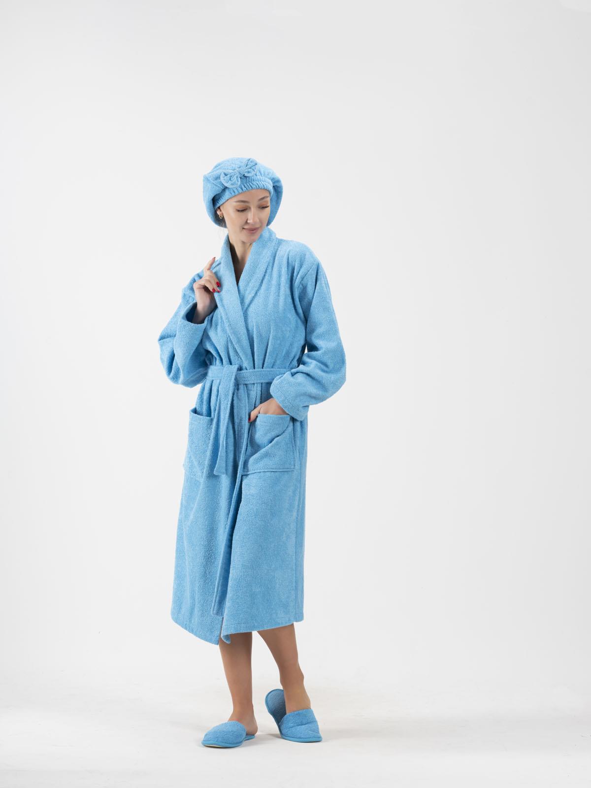 CottonVerse Saç Kurulama Bonesi – %100 Pamuk , Fiyonklu Mavi - Ender Home