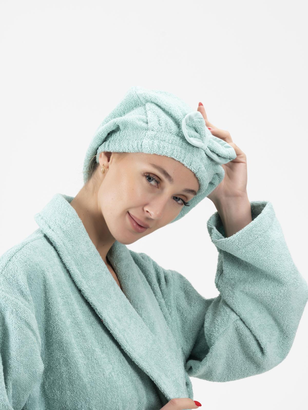 CottonVerse Saç Kurulama Bonesi – %100 Pamuk , Fiyonklu Su Yeşili - Ender Home