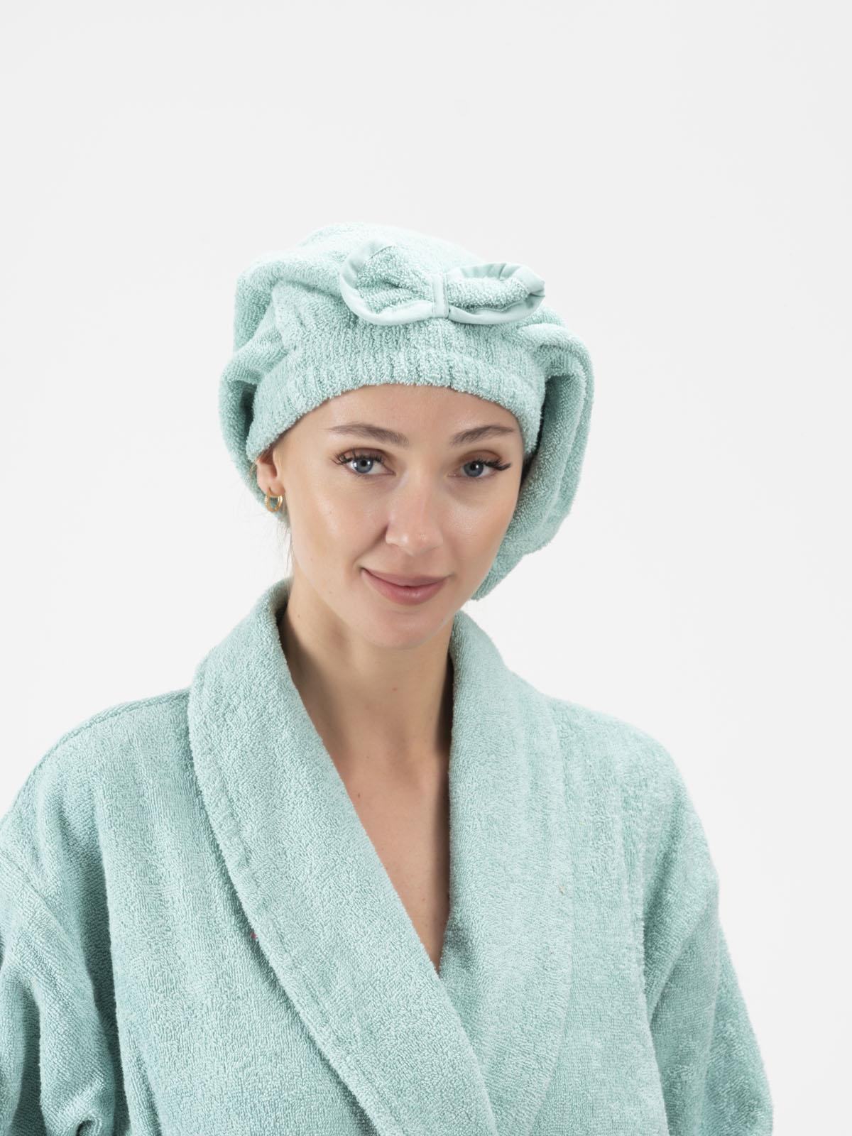 CottonVerse Saç Kurulama Bonesi – %100 Pamuk , Fiyonklu Su Yeşili - Ender Home