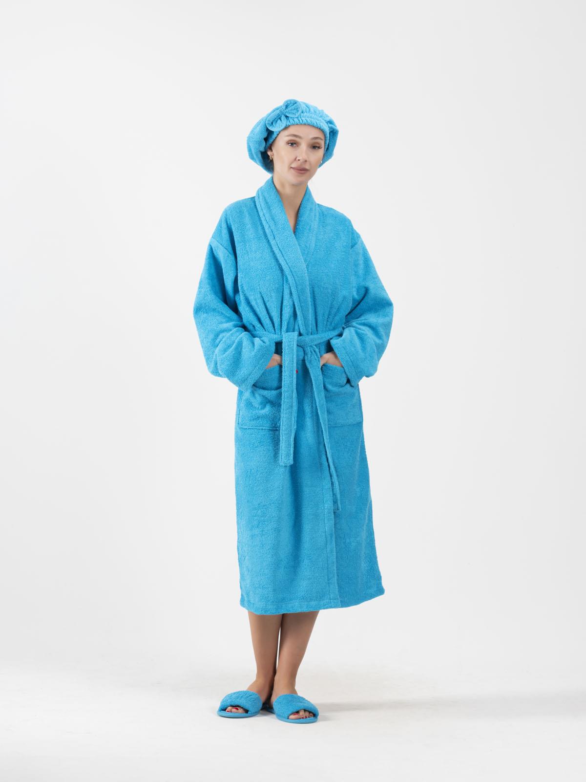 CottonVerse Saç Kurulama Bonesi – %100 Pamuk , Fiyonklu Turkuaz - Ender Home