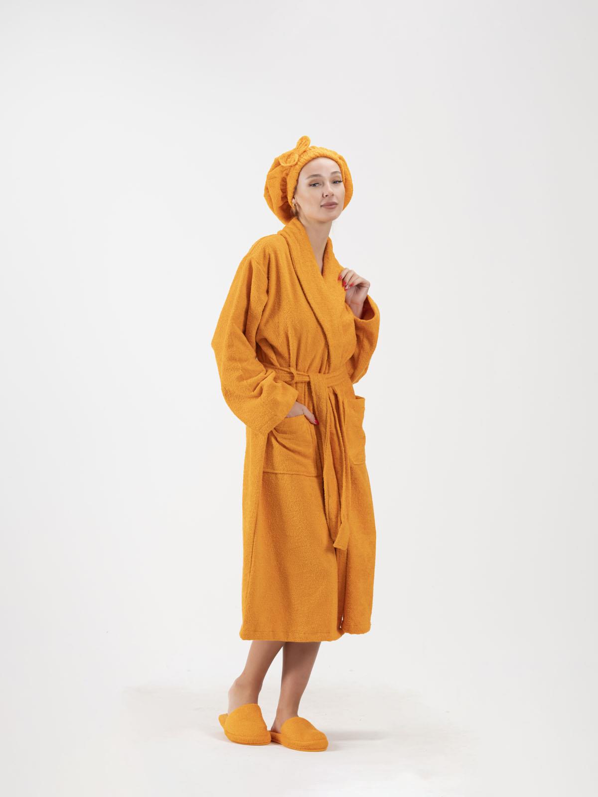 CottonVerse Saç Kurulama Bonesi – %100 Pamuk , Fiyonklu Turuncu - Ender Home