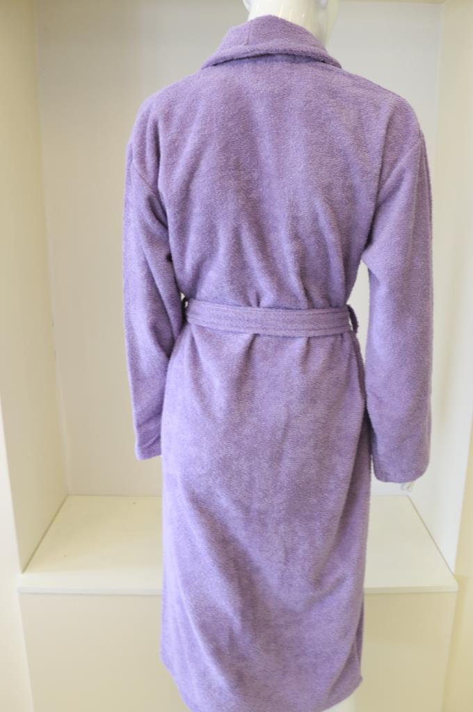 CottonVerse Şalyaka Bornoz – %100 Pamuk, Unisex Lila - Ender Home