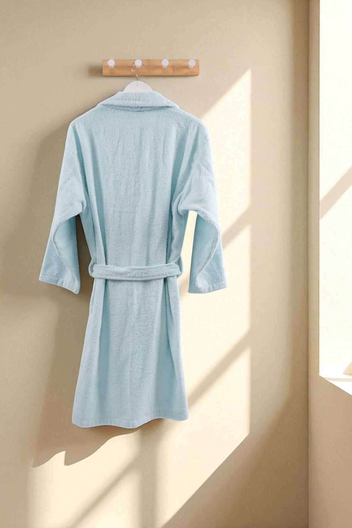 CottonVerse Şalyaka Bornoz – %100 Pamuk, Unisex Mint - Ender Home