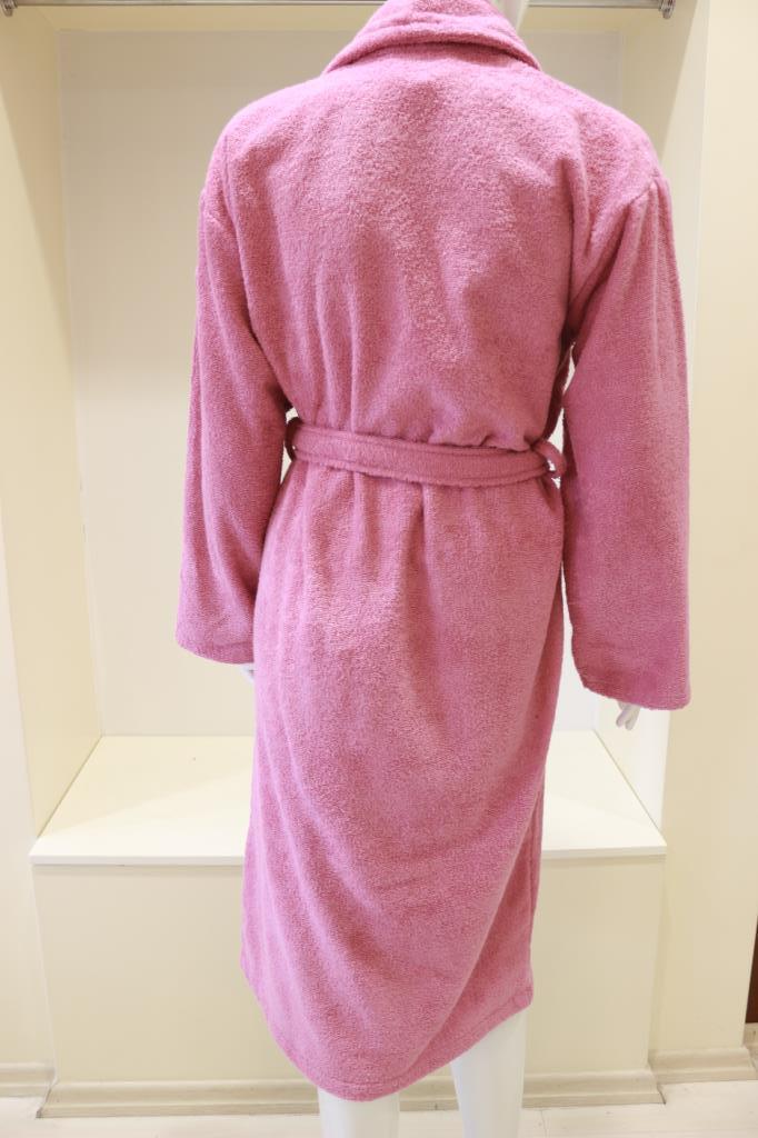 CottonVerse Şalyaka Bornoz – %100 Pamuk, Unisex Pembe - Ender Home