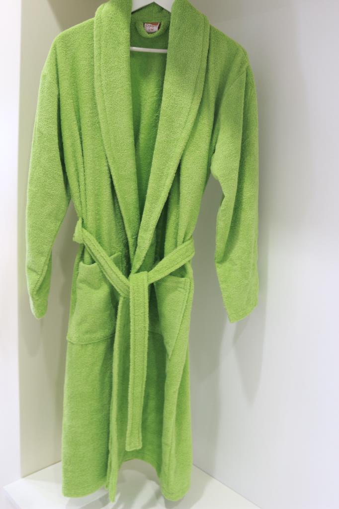 CottonVerse Şalyaka Bornoz – %100 Pamuk, Unisex Yeşil - Ender Home