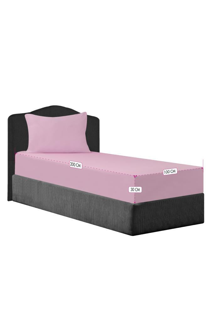 CottonVerse Tek Kişilik Çarşaf Seti – 2 Adet Yastık Kılıfı ve Çarşaf 100x200 Cm Pembe - Ender Home