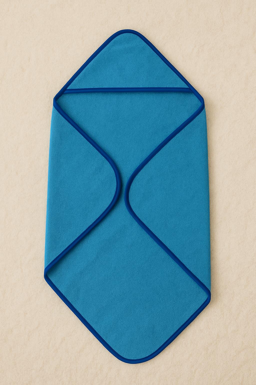 CottonVerse Yeni Doğan Kapüşonlu Havlu Kundak – Hipoalerjenik %100 Pamuk Mavi - Ender Home