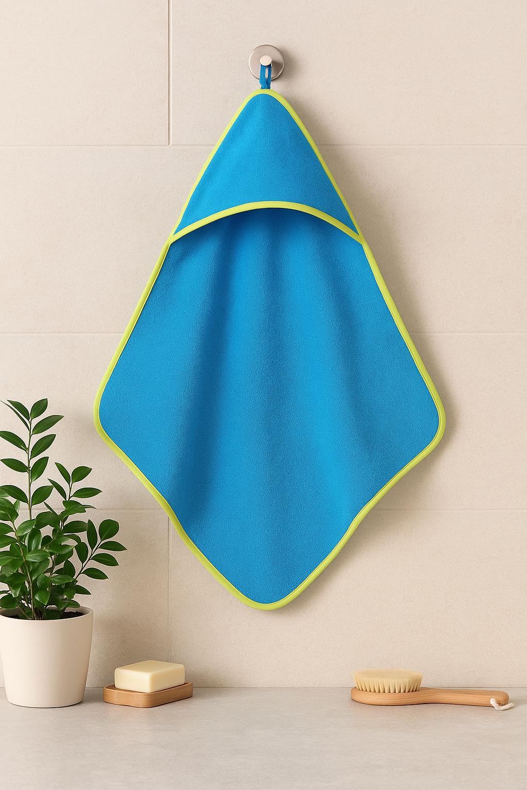 CottonVerse Yeni Doğan Kapüşonlu Havlu Kundak – Hipoalerjenik %100 Pamuk Turkuaz - Ender Home