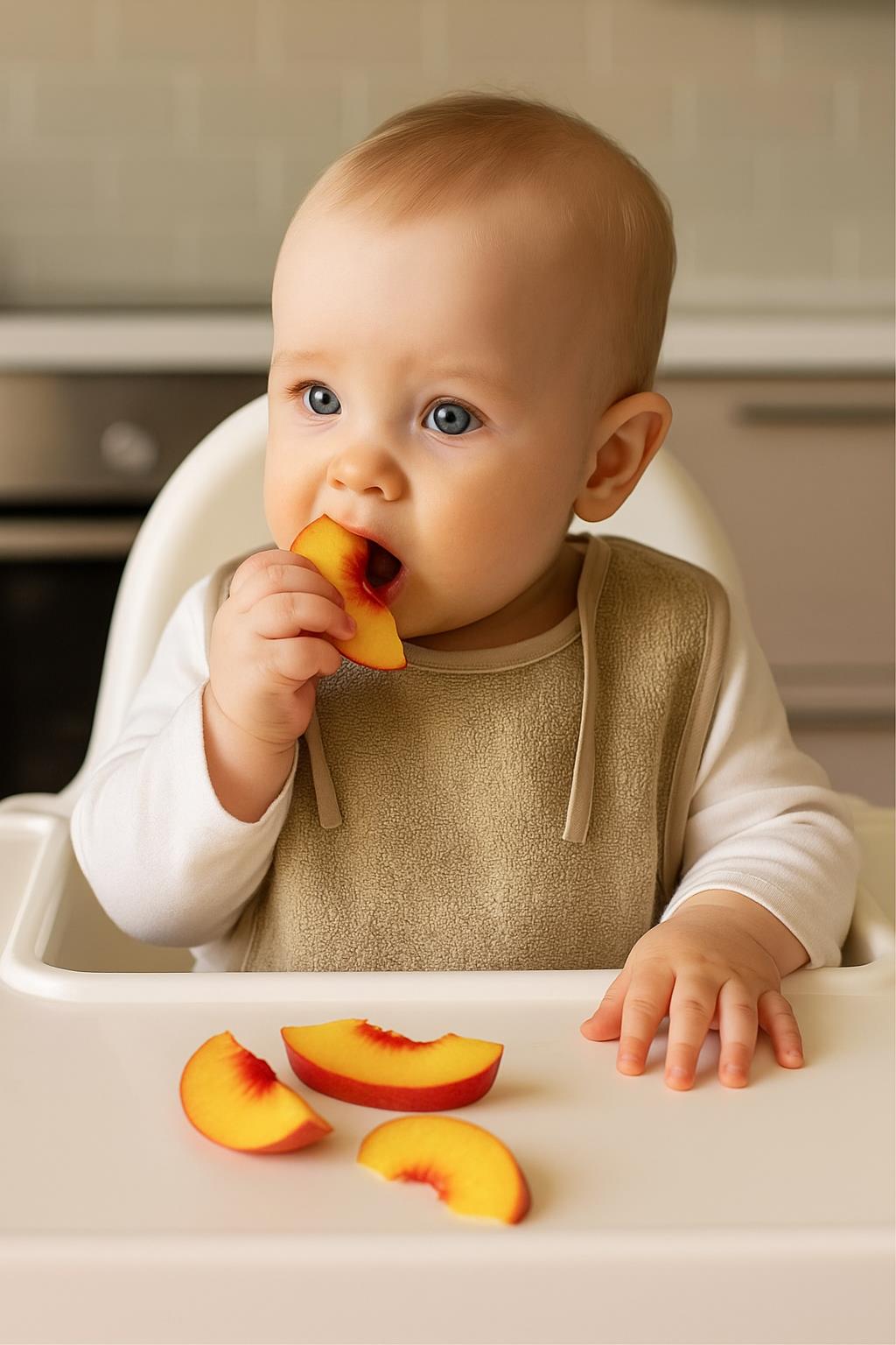 DreamSoft 2'li Bebek Mama Önlüğü – 25x30 cm Bej - Ender Home