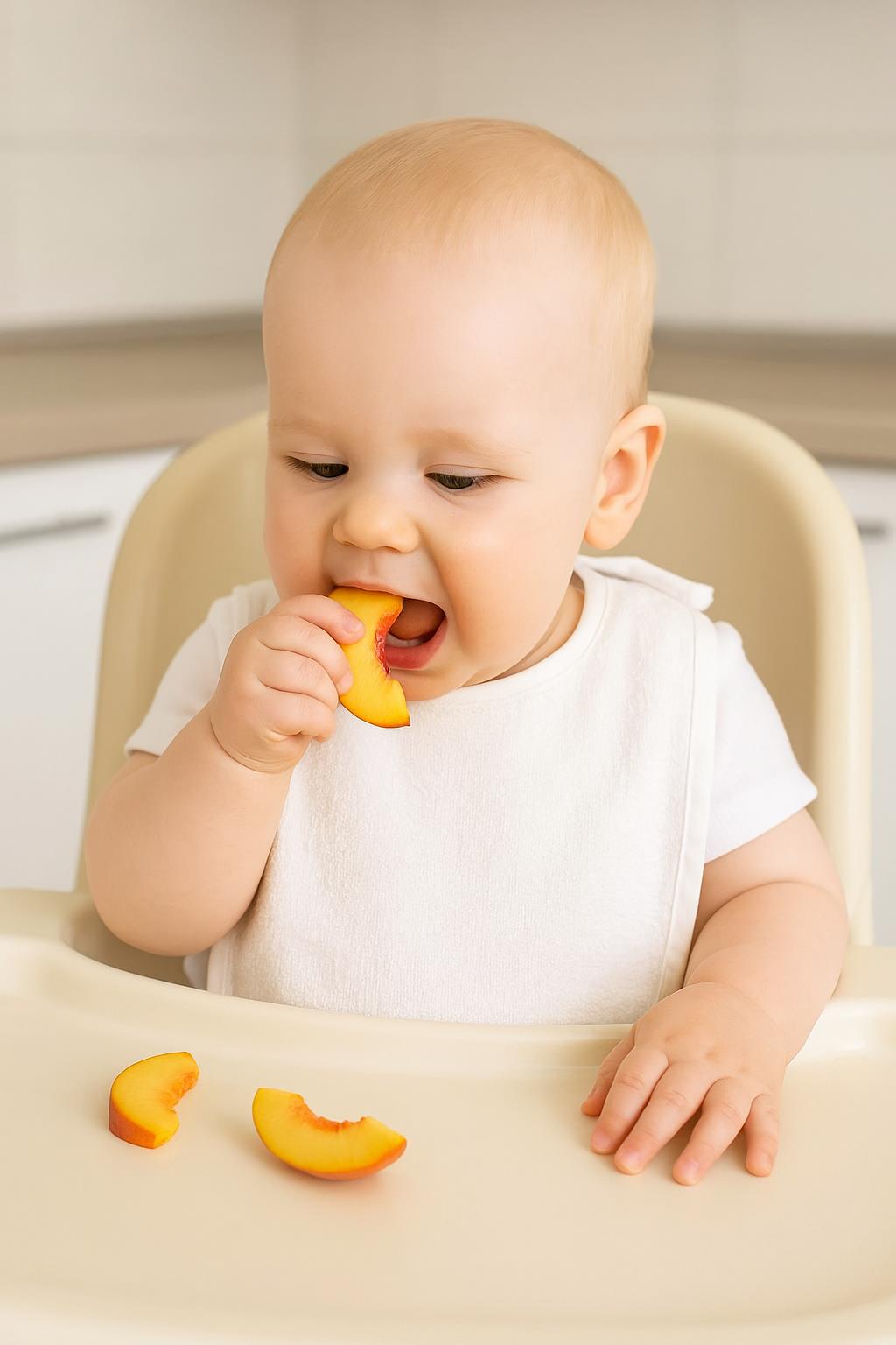 DreamSoft 2'li Bebek Mama Önlüğü – 25x30 cm Krem - Ender Home