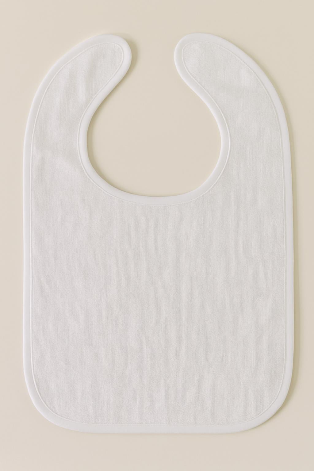 DreamSoft 2'li Bebek Mama Önlüğü – Sıvı Geçirmez 25x40 cm Beyaz - Ender Home