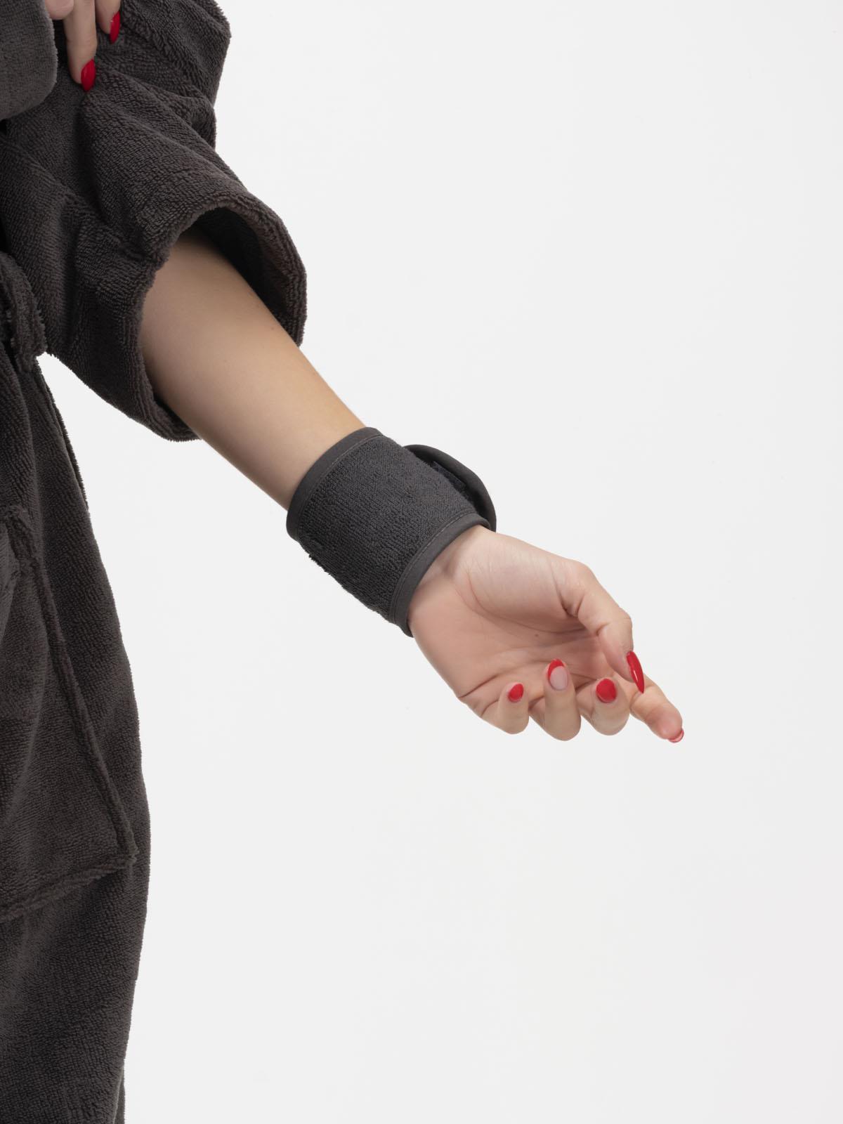 DreamSoft 2'li Kadife Dokulu Bilek Bandı – Lüks Yumuşaklık %100 Pamuk Antrasit - Ender Home