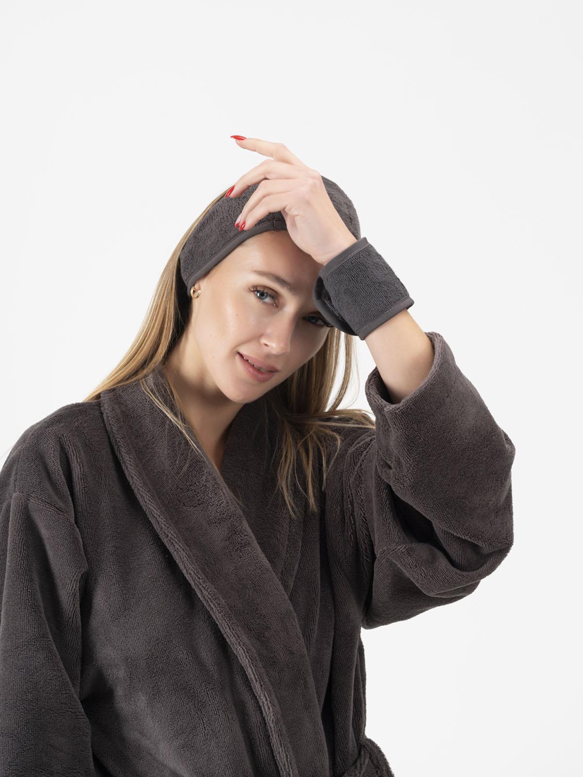 DreamSoft 2'li Kadife Dokulu Bilek Bandı – Lüks Yumuşaklık %100 Pamuk Antrasit - Ender Home