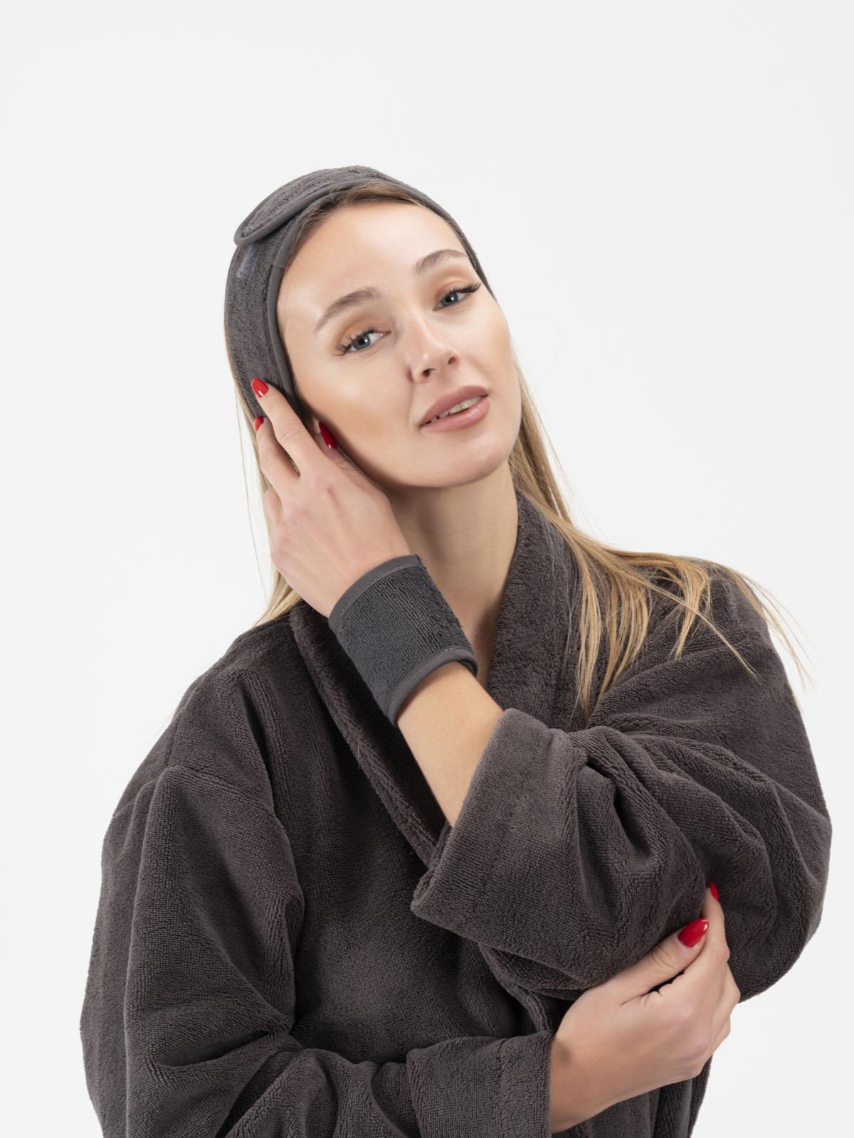 DreamSoft 2'li Kadife Dokulu Bilek Bandı – Lüks Yumuşaklık %100 Pamuk Antrasit - Ender Home