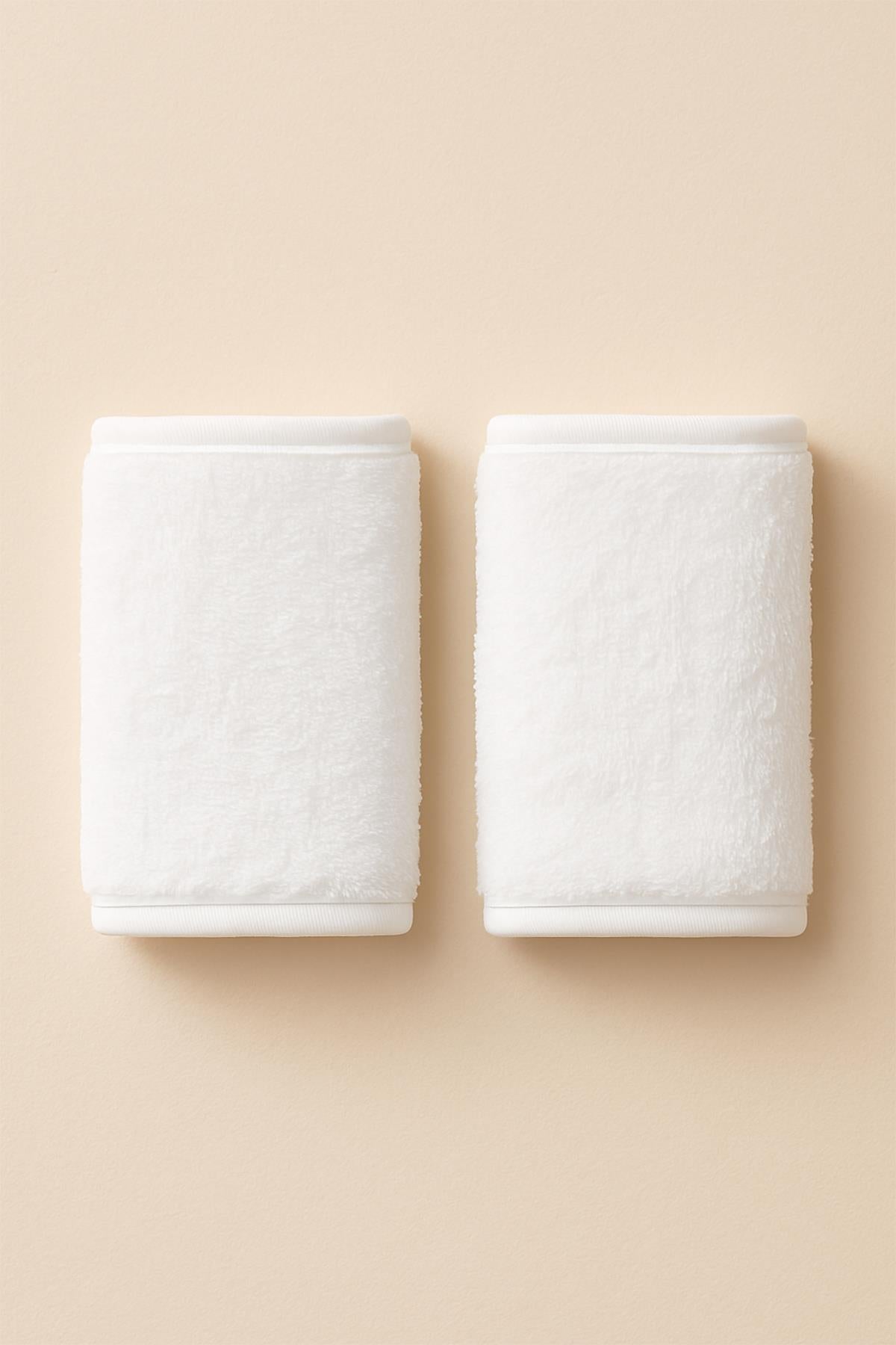 DreamSoft 2'li Kadife Dokulu Bilek Bandı – Lüks Yumuşaklık %100 Pamuk Beyaz - Ender Home